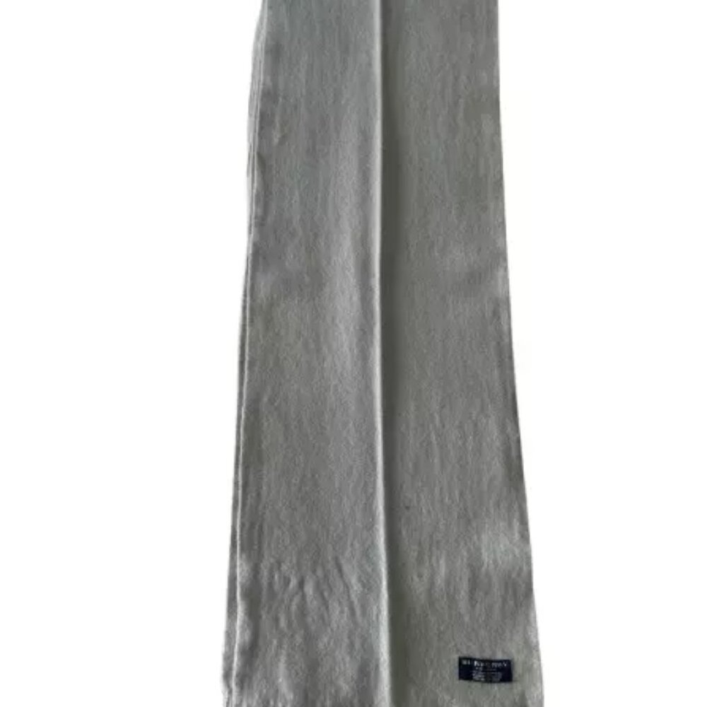 Burberry Vintage Scarf Gray 100% Lambswool Unisex Scarf Made In England - Picture 4 of 8
